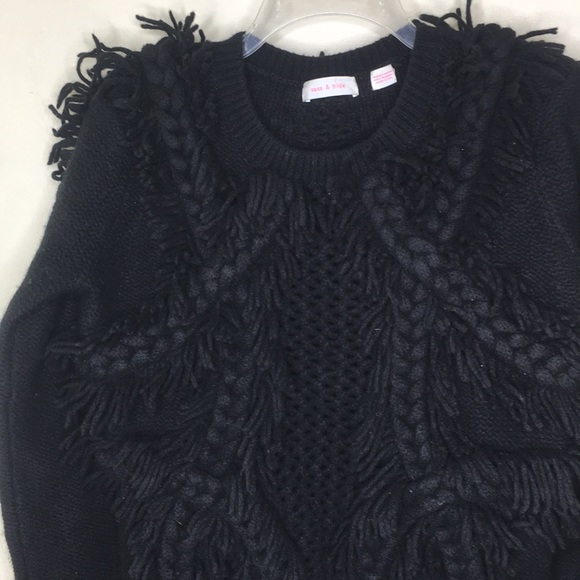 Sass & Bide Sweater Mojo Kiko Black Fringe Small - Picture 6 of 12